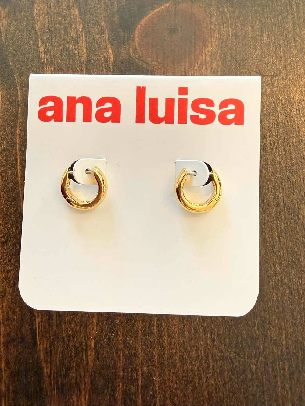 Ana Luisa 14k Gold Plated Hoop Huggie Earrings - Classic Small Hoops NEW
